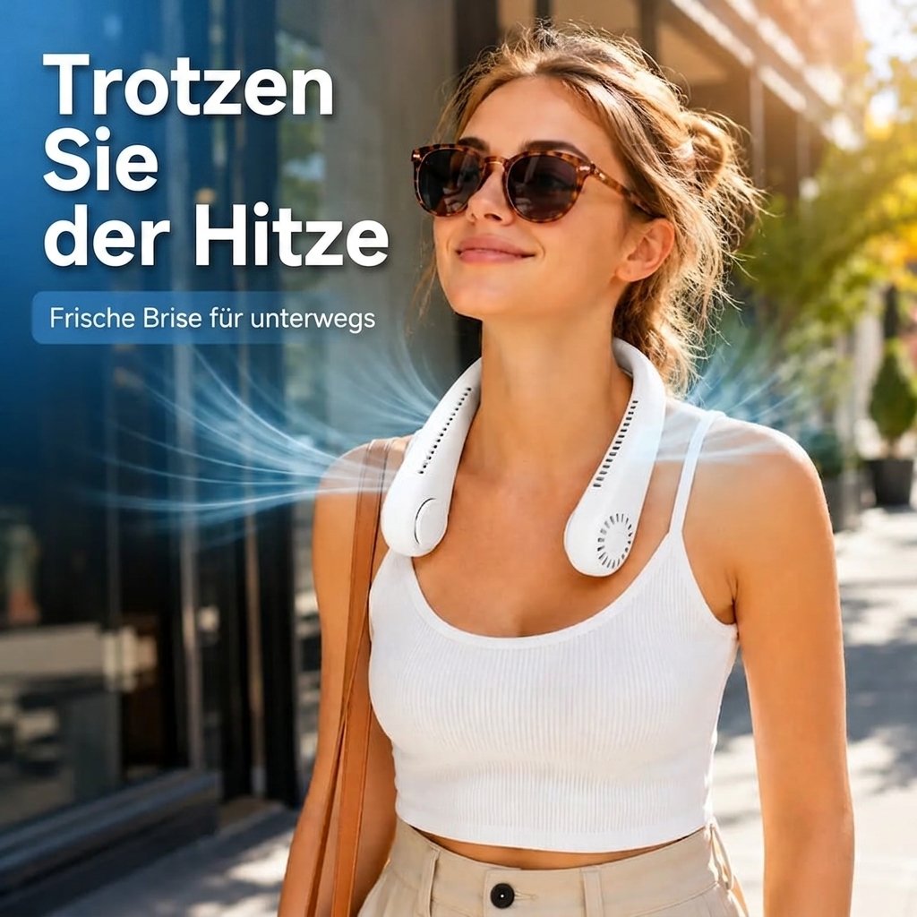 Leiser, tragbarer Nackenventilator