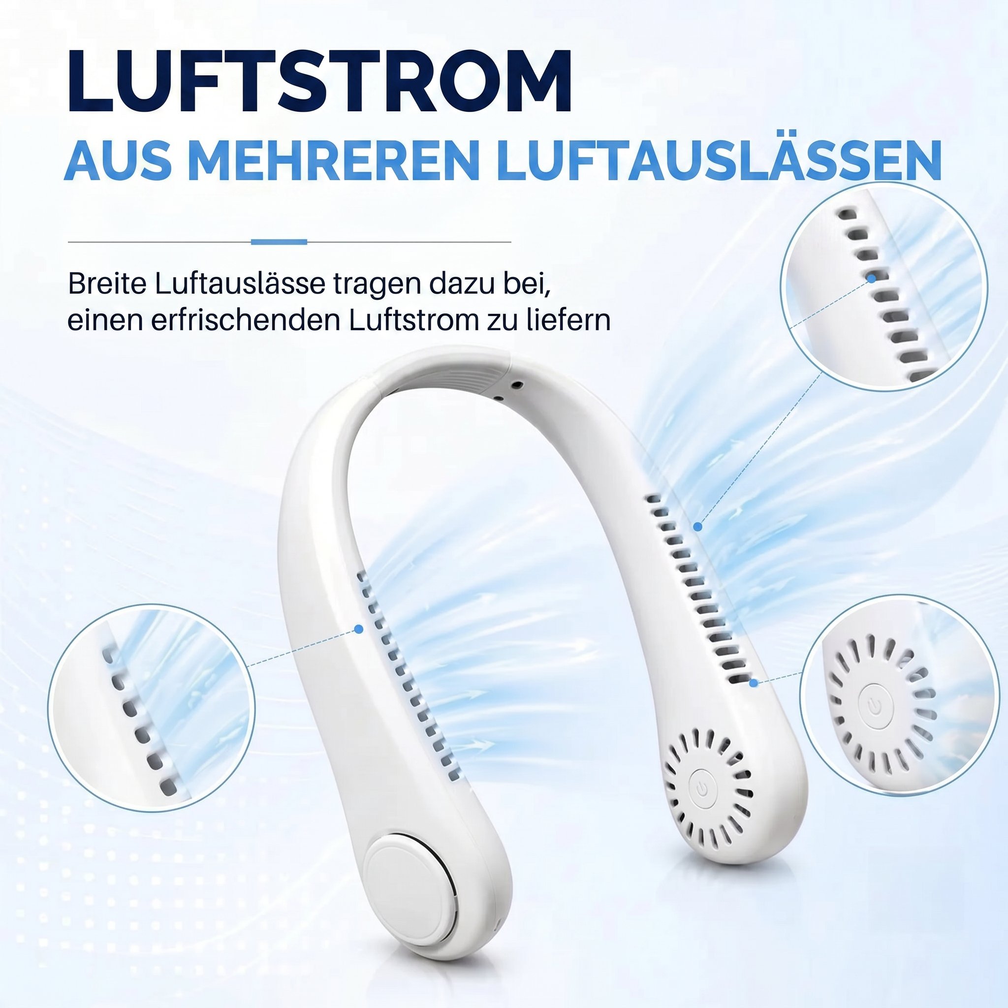 Leiser, tragbarer Nackenventilator
