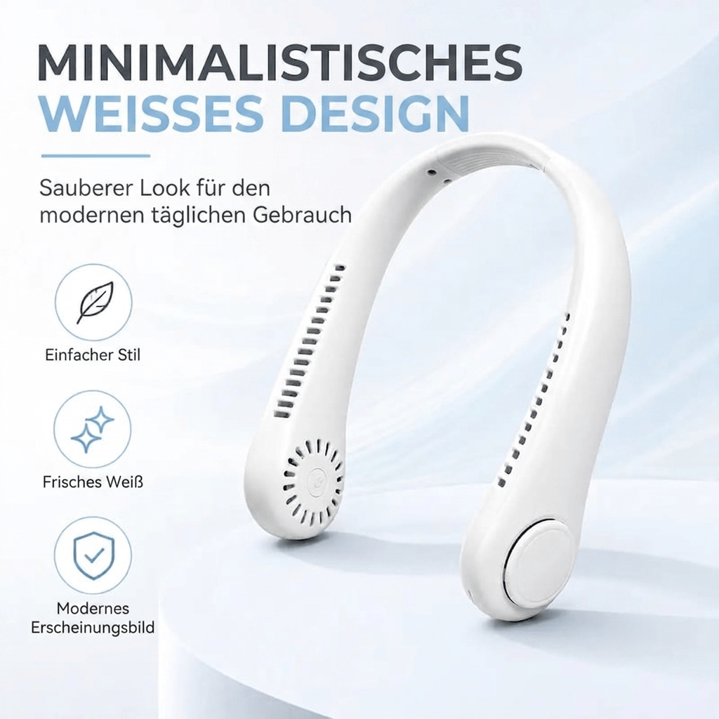 Leiser, tragbarer Nackenventilator
