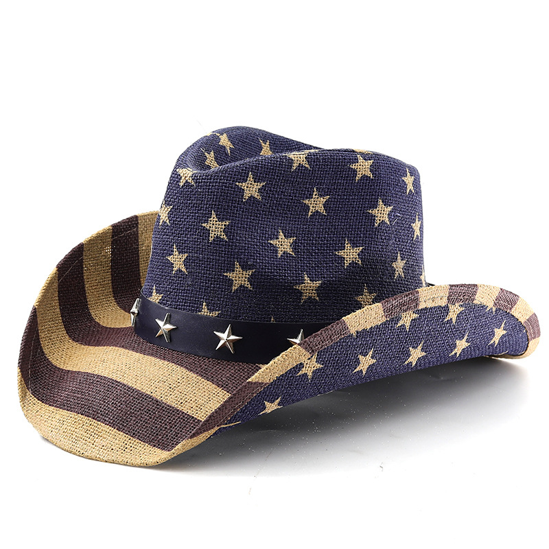 American Flag | Patriotic Straw Cowboy Hat USA Country Western Hat
