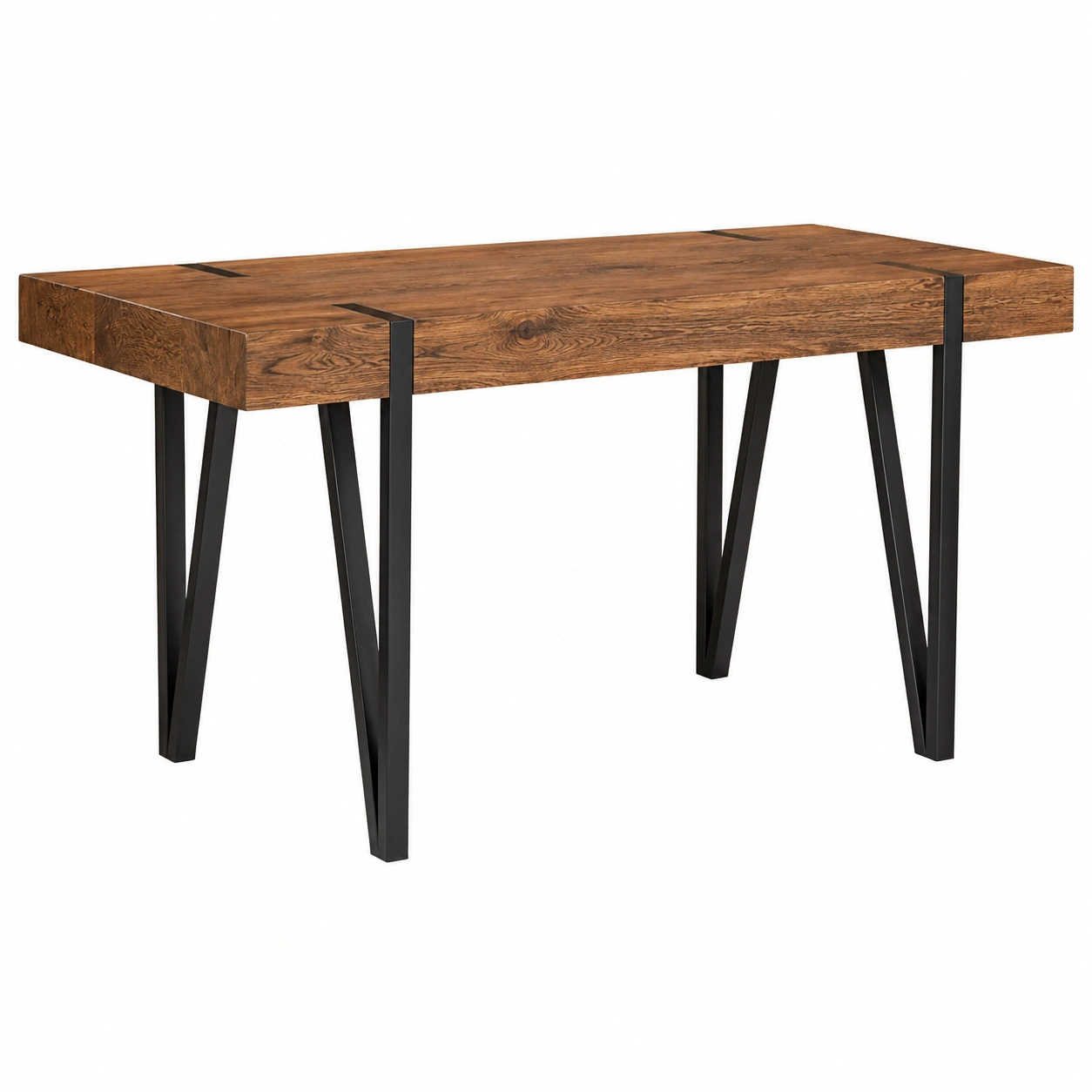 Mesa industrial Nogal oscuro y negro-woodvique