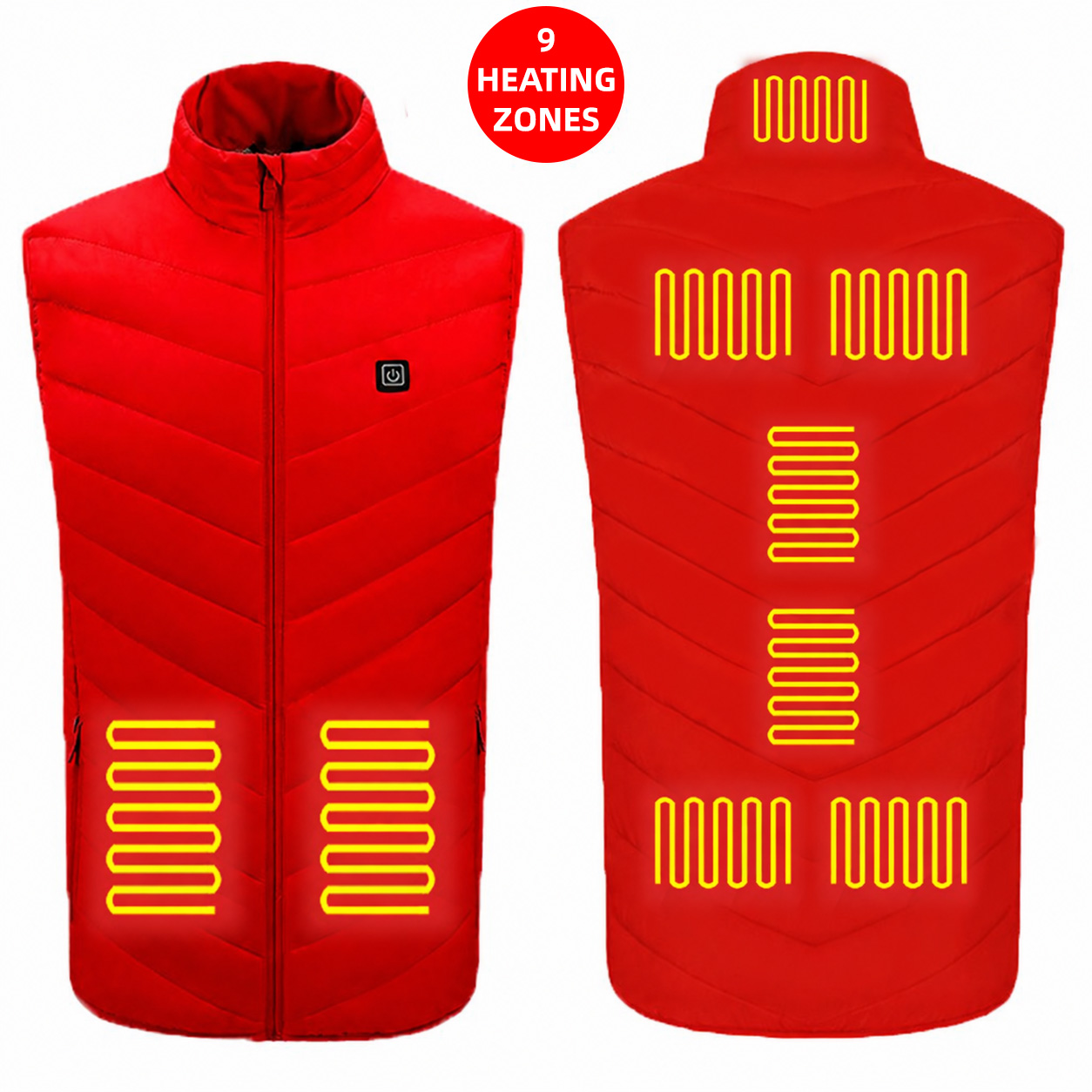 Unisex Heated Gilet with 9 Heating Zones – USB Charging, 3 Heat Settings, Lightweight, Washable Thermal Vest for Hiking & Camping---Buy 2 Get 15% Off & Free Shipping!