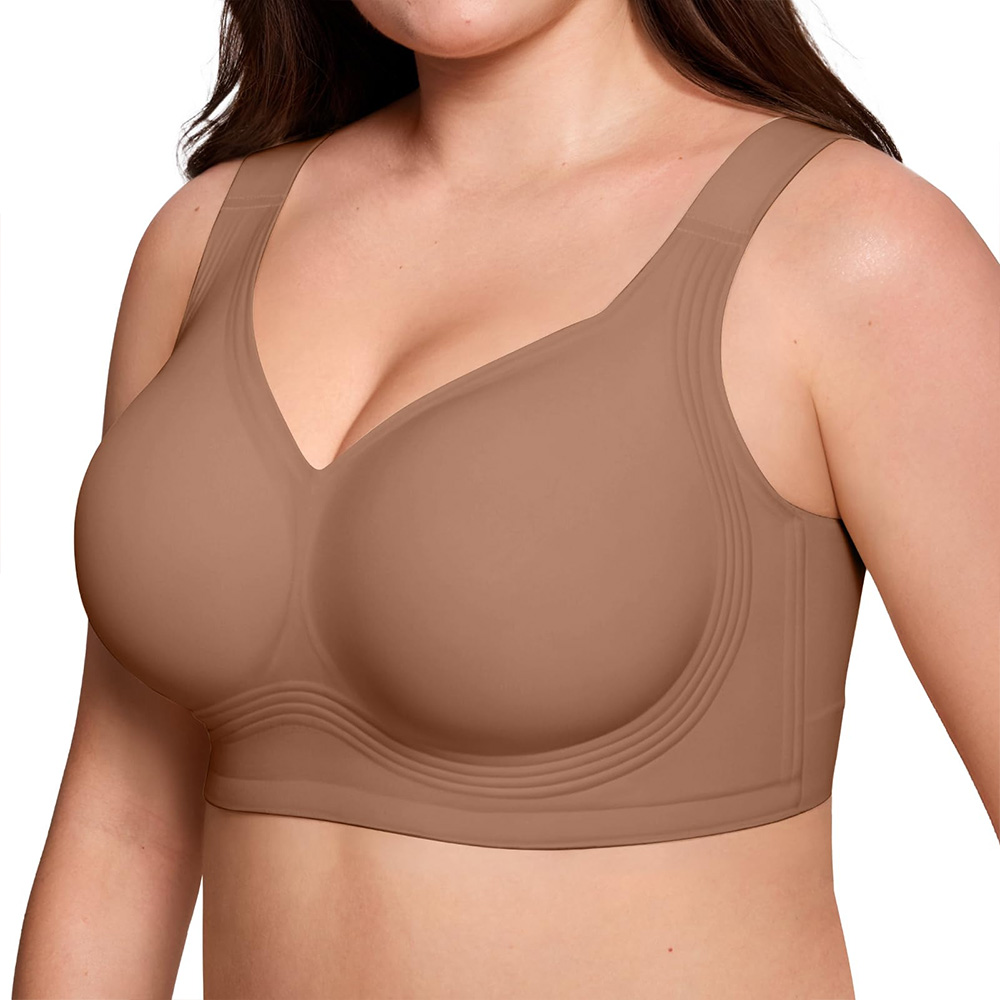 Women‘s 2-Pack Wirefree Bras – Full Coverage, Push-Up, Plus Size, No Underwire, Comfort Supportive
