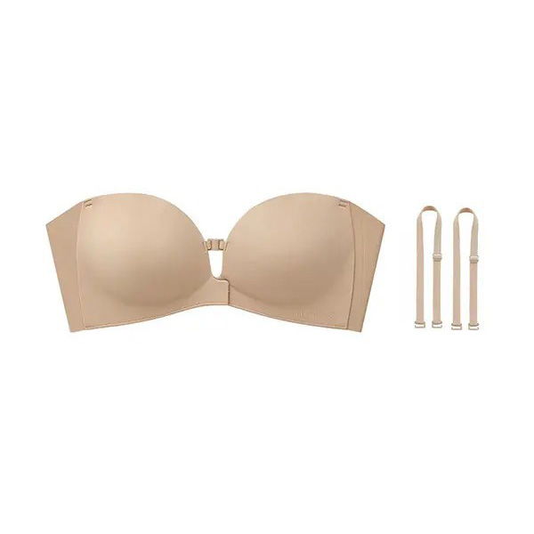 Women’s Strapless Front Closure Bra – Push Up, Anti-Slip Bio-Grip, Seamless, Multi-Way Removable Straps---Buy 2 Get 15% Off & Free Shipping!