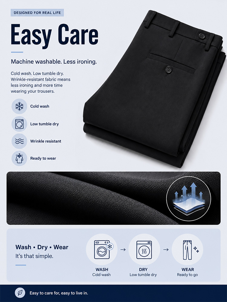 Men's Stretch Dress Trousers – 4-Way Stretch,Expandable Waist,  No Iron,Wrinkle-Free for Casual & Office---Buy 2 Get 15% Off & Free Shipping!