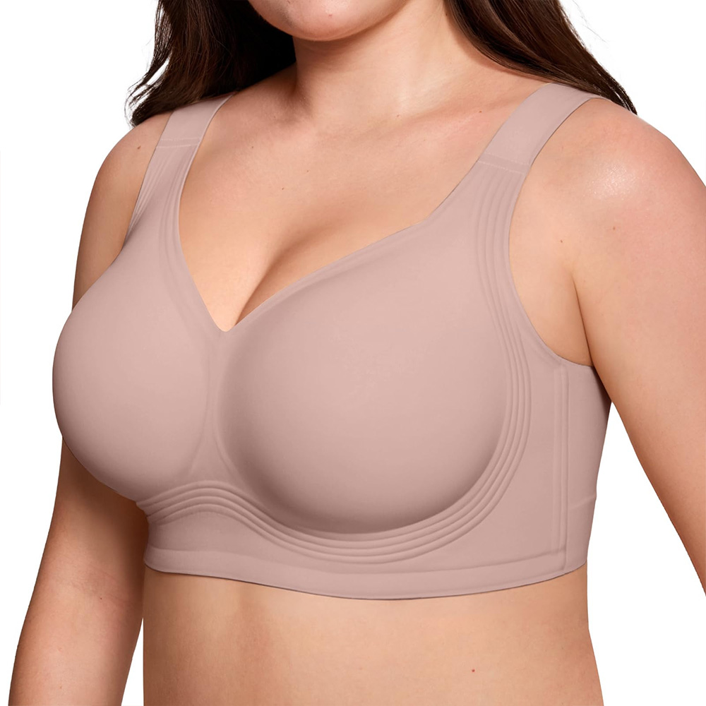 Women‘s 2-Pack Wirefree Bras – Full Coverage, Push-Up, Plus Size, No Underwire, Comfort Supportive