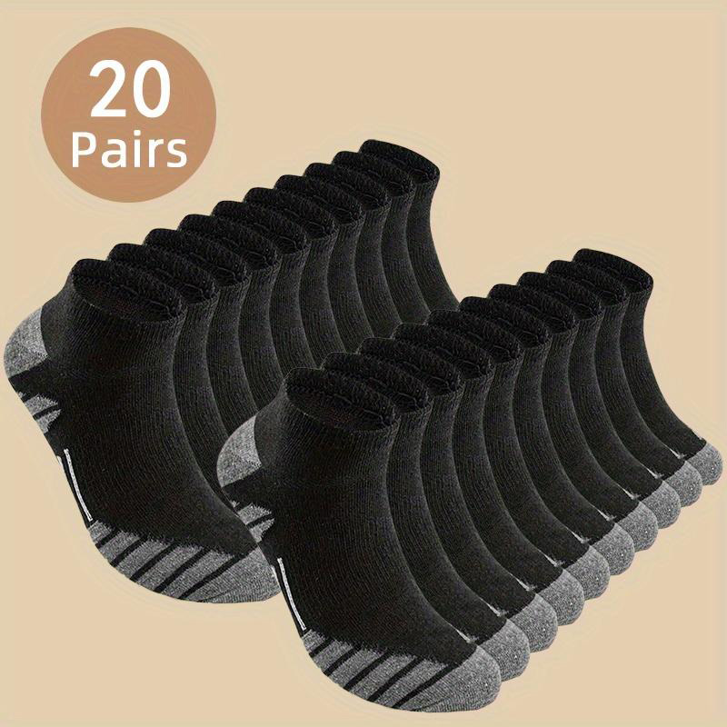 Men’s No-Show Socks Value Pack – 8/20/30/40 Pairs, Breathable Cotton Blend, Sweat-Absorbent, Foldable, All-Season Daily Wear