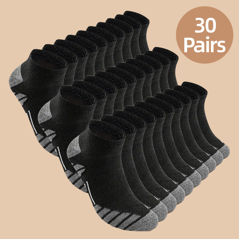 Men’s No-Show Socks Value Pack – 8/20/30/40 Pairs, Breathable Cotton Blend, Sweat-Absorbent, Foldable, All-Season Daily Wear