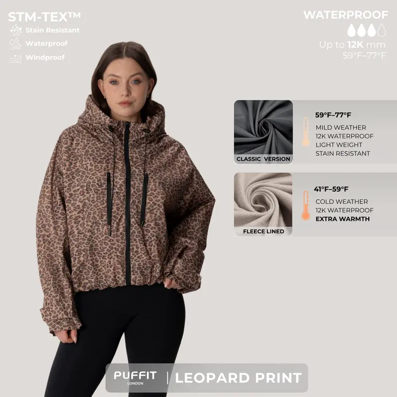Women’s Short Waterproof Rain Jacket – Wide-Brim Hood, Pleated Hem, Adjustable Cuffs for Dog Walking & Commutes---Buy 2 Get 15% Off & Free Shipping!
