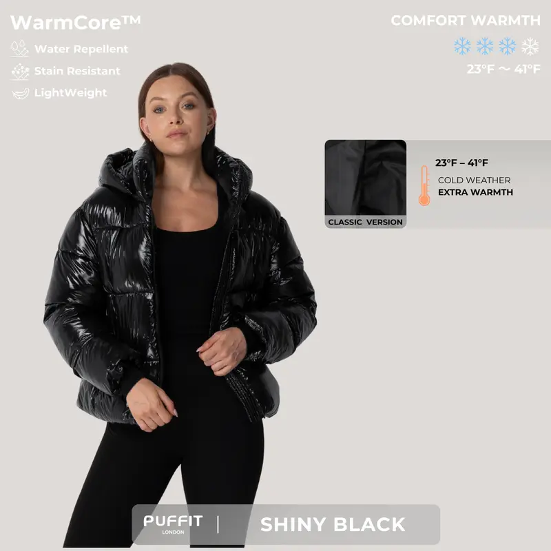 Women’s Short Puffer Jacket – Removable Hood, Faux Fur Lining Option, Zip Pockets, Warm Quilted Coat for Winter---Buy 2 Get 15% Off & Free Shipping!