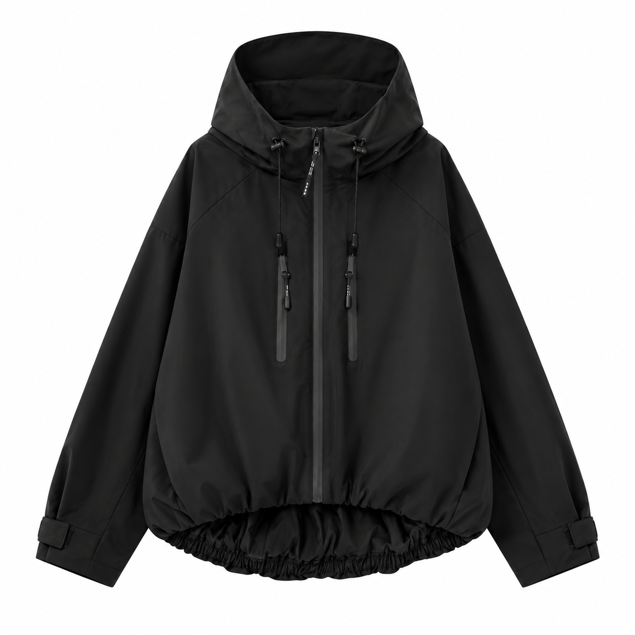 Women’s Short Waterproof Rain Jacket – Wide-Brim Hood, Pleated Hem, Adjustable Cuffs for Dog Walking & Commutes---Buy 2 Get 15% Off & Free Shipping!