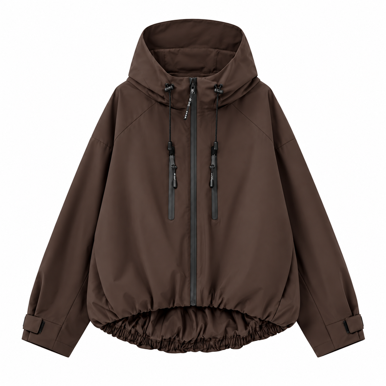 Women’s Short Waterproof Rain Jacket – Wide-Brim Hood, Pleated Hem, Adjustable Cuffs for Dog Walking & Commutes---Buy 2 Get 15% Off & Free Shipping!