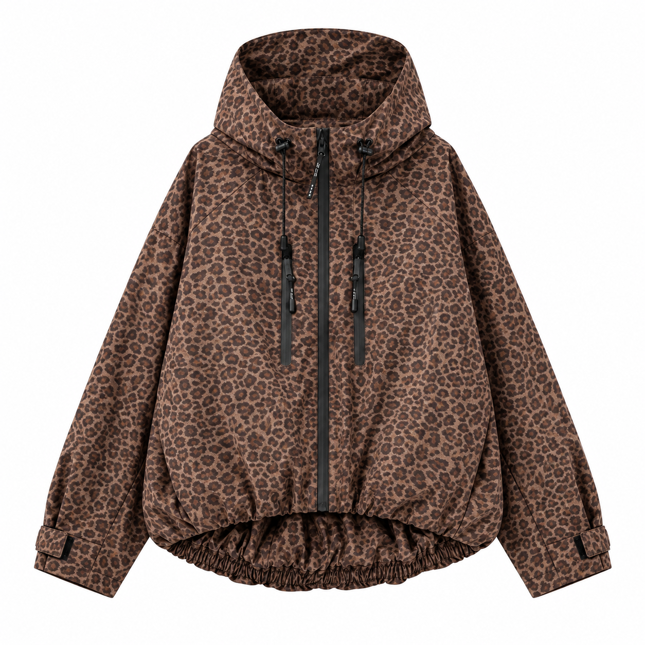 Women’s Short Waterproof Rain Jacket – Wide-Brim Hood, Pleated Hem, Adjustable Cuffs for Dog Walking & Commutes---Buy 2 Get 15% Off & Free Shipping!
