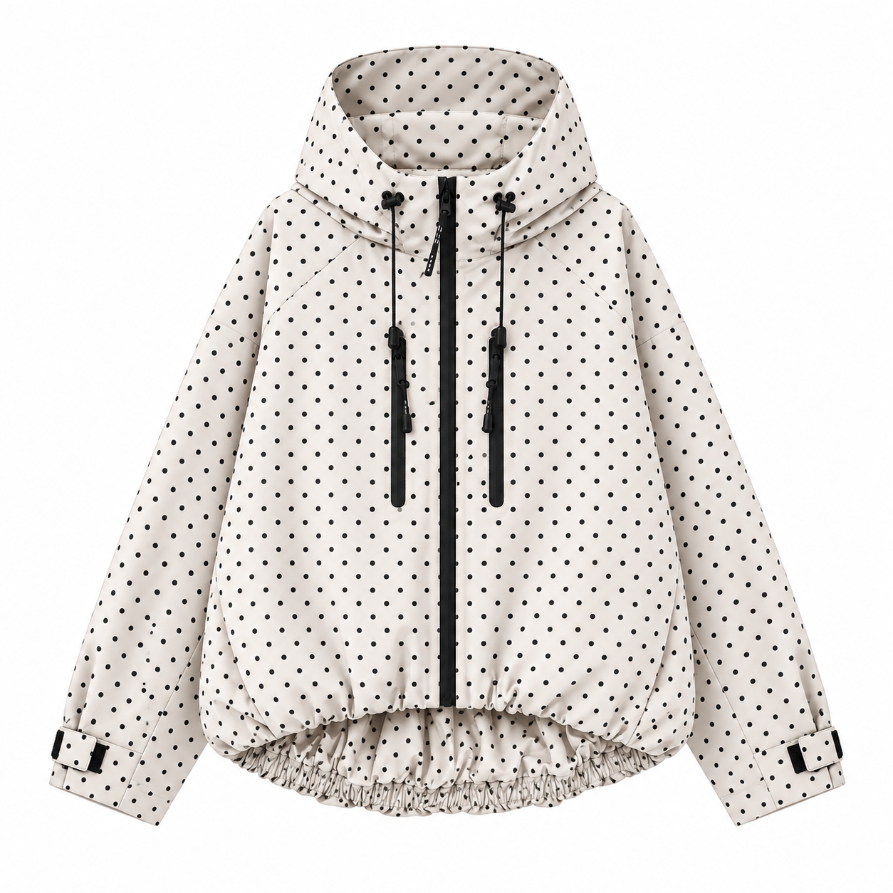 Women’s Short Waterproof Rain Jacket – Wide-Brim Hood, Pleated Hem, Adjustable Cuffs for Dog Walking & Commutes---Buy 2 Get 15% Off & Free Shipping!