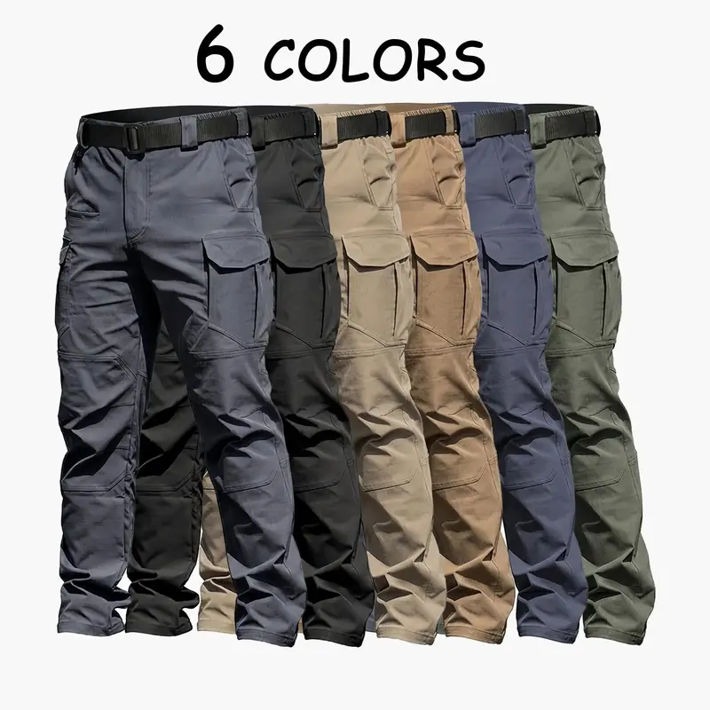 Men’s Ripstop Tactical Cargo Trousers – Water-Repellent, Multi-Pocket, Straight Fit, Durable for Work, Hiking & Fishing---Buy 2 Get 15% Off & Free Shipping!