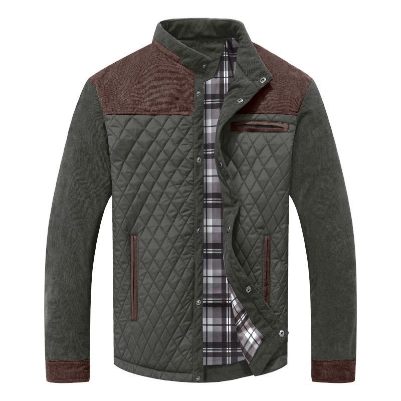 Men’s Diamond Quilted Jacket – Lightweight, Button-Down, Band Collar, Utility Pocket, Slim Fit for Everyday Wear---Buy 2 Get 15% Off & Free Shipping!