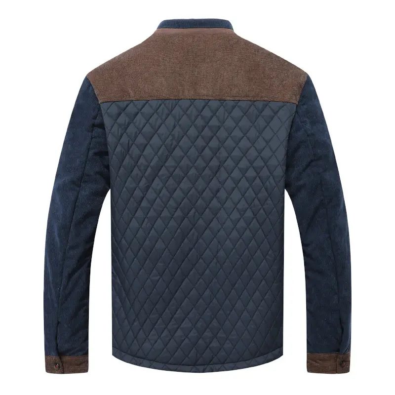Men’s Diamond Quilted Jacket – Lightweight, Button-Down, Band Collar, Utility Pocket, Slim Fit for Everyday Wear---Buy 2 Get 15% Off & Free Shipping!