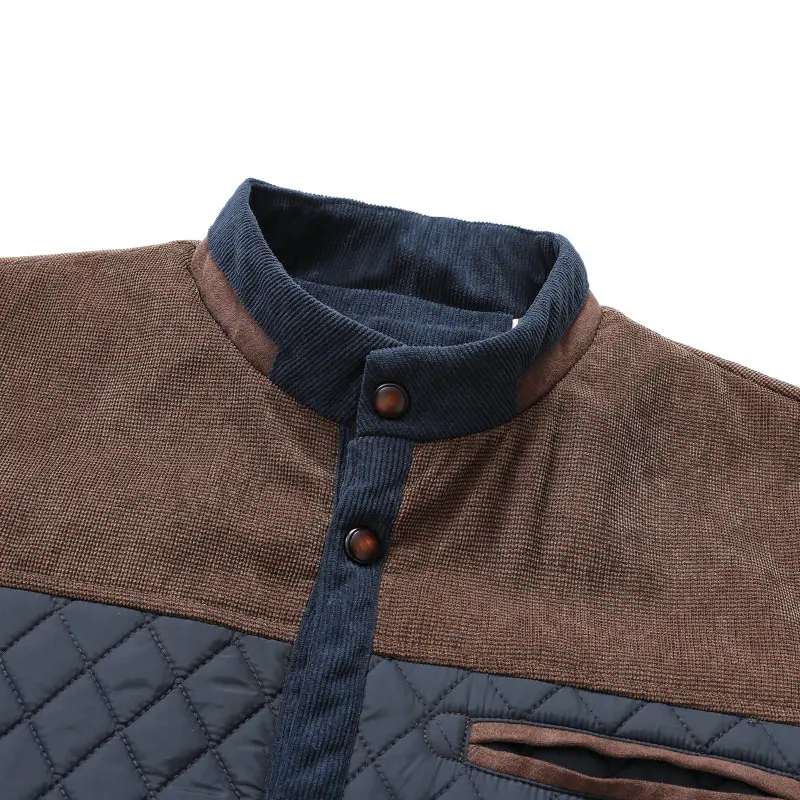 Men’s Diamond Quilted Jacket – Lightweight, Button-Down, Band Collar, Utility Pocket, Slim Fit for Everyday Wear---Buy 2 Get 15% Off & Free Shipping!