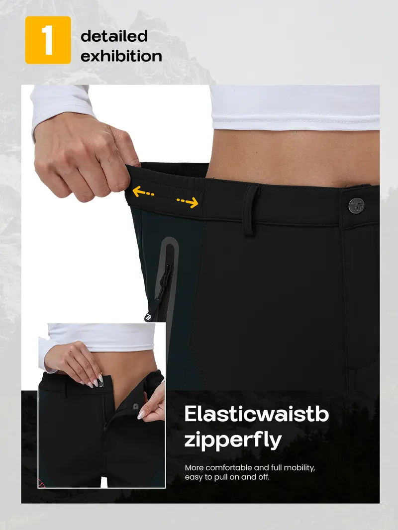 Women’s Waterproof Fleece-Lined Snow Pants – High Waist, Insulated, Breathable Ski & Hiking Trousers---Buy 2 Get 15% Off & Free Shipping!