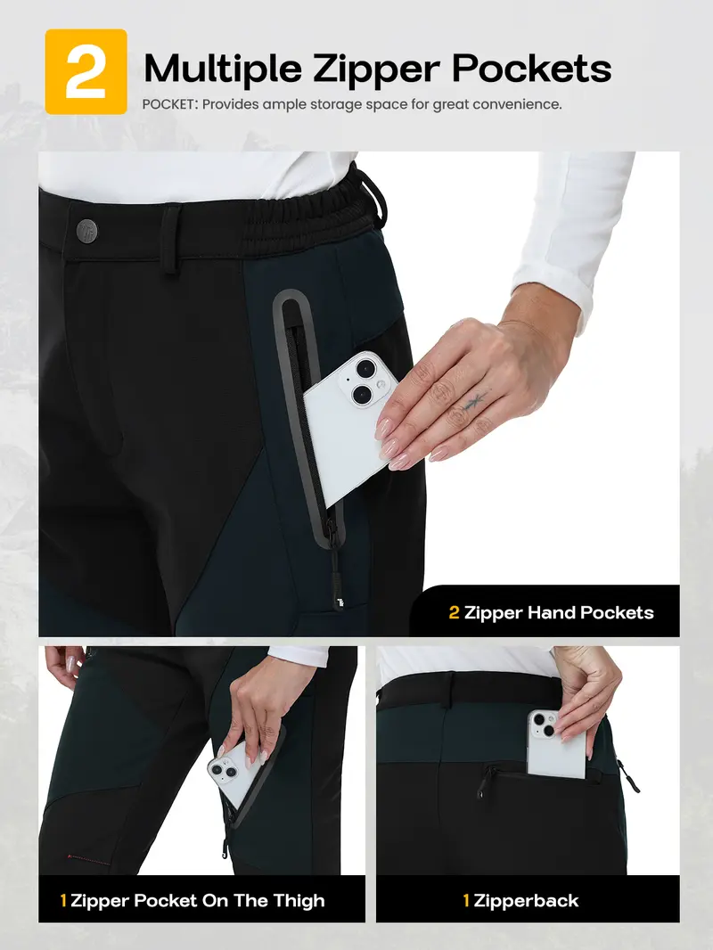 Women’s Waterproof Fleece-Lined Snow Pants – High Waist, Insulated, Breathable Ski & Hiking Trousers---Buy 2 Get 15% Off & Free Shipping!