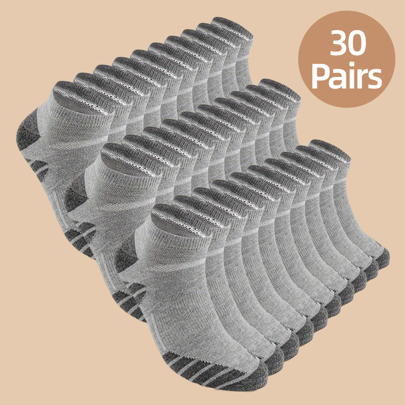 Men’s No-Show Socks Value Pack – 8/20/30/40 Pairs, Breathable Cotton Blend, Sweat-Absorbent, Foldable, All-Season Daily Wear