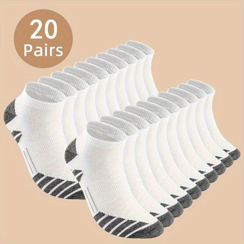 Men’s No-Show Socks Value Pack – 8/20/30/40 Pairs, Breathable Cotton Blend, Sweat-Absorbent, Foldable, All-Season Daily Wear