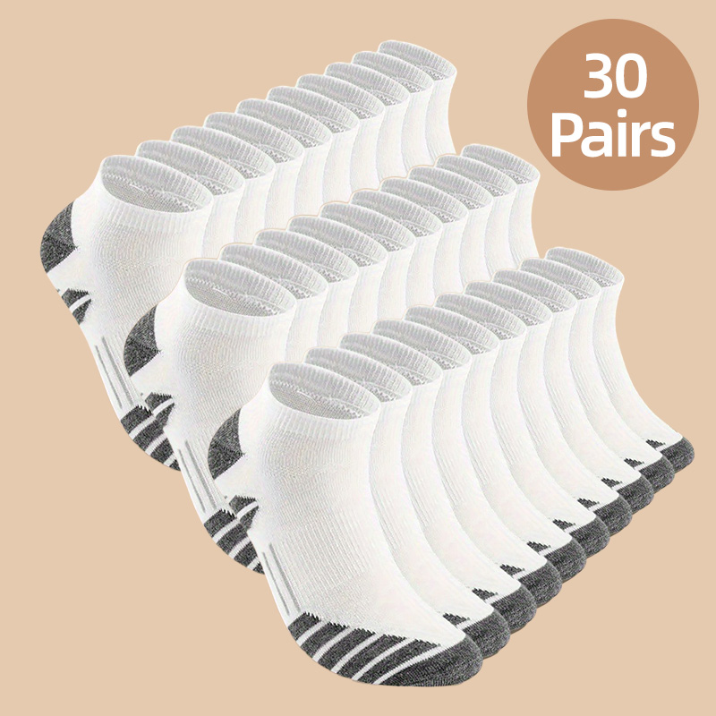 Men’s No-Show Socks Value Pack – 8/20/30/40 Pairs, Breathable Cotton Blend, Sweat-Absorbent, Foldable, All-Season Daily Wear