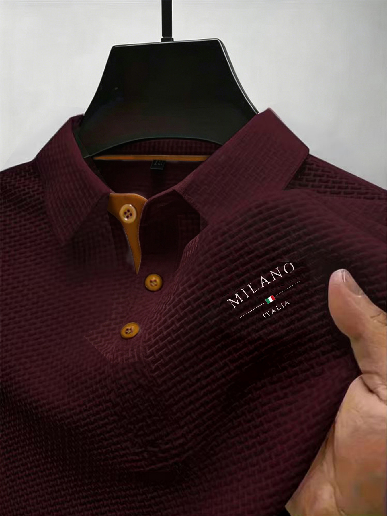 Herren Geometrisch Texturiertes Polo-Shirt – schnelltrocknend, atmungsaktiv, Slim Fit, Buchstabenmuster für Sommersport & Freizeit --- Kaufen Sie 2 und sichern Sie sich 15% Rabatt & kostenfreien Versand!