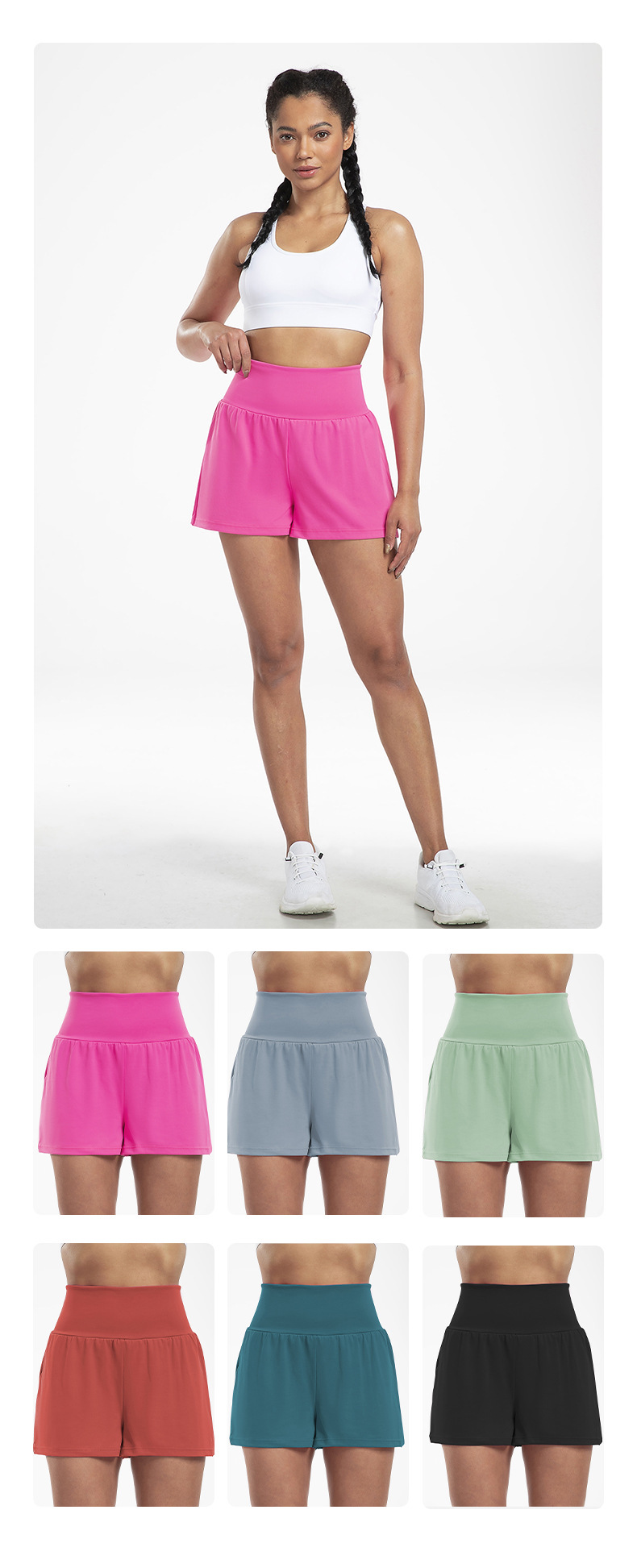【Creator's Pick】💖 Super High Waist Yoga-Shorts mit Gesäßtasche & versteckten Seitentaschen, 2-in-1👉2 kaufen, 15 % Rabatt + kostenloser Versand