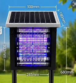 Solar-Insektenvernichter mit UV-Licht & 3.500V Hochspannungsgitter – IPX4 wasserdicht, USB & Solar