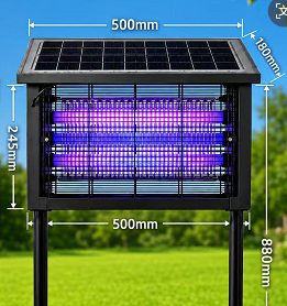 Solar-Insektenvernichter mit UV-Licht & 3.500V Hochspannungsgitter – IPX4 wasserdicht, USB & Solar