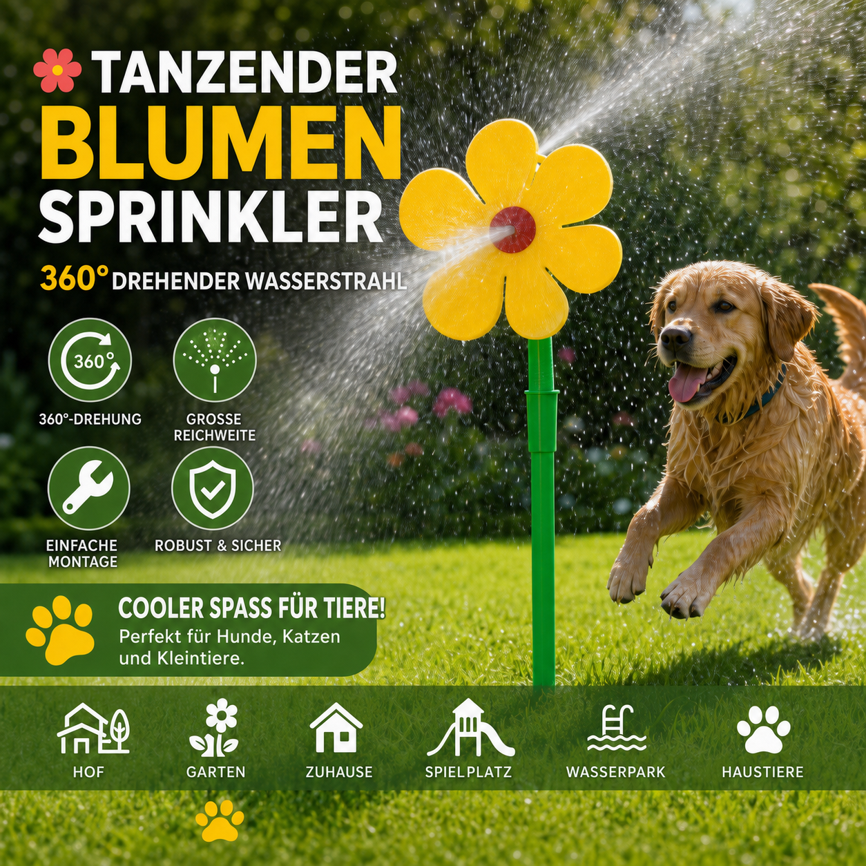 ✨️50% OFF! Boost your courtyard happiness! 360° Rotating Dancing Flower Sprinkler-Funny Dancing Flower Yard Lawn Sprinkler