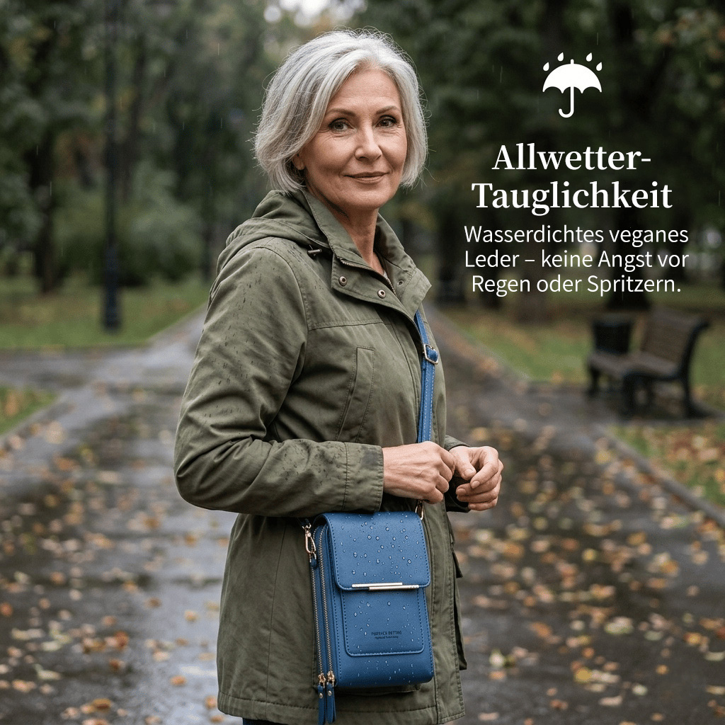 🏆 NUR HEUTE: Nur 9,99 €!! 👜📱 Schlichte, elegante Damen-Umhängetasche mit Touchscreen-Fenster