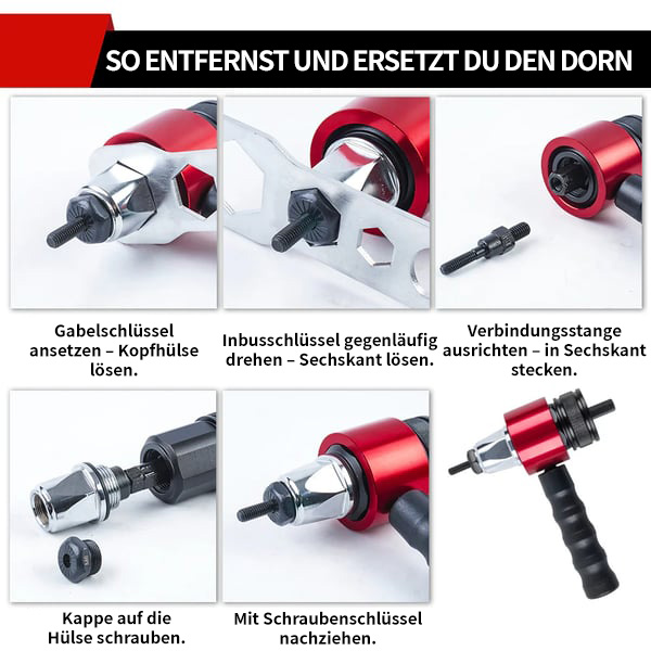 M3-M8 Elektrischer Nietmuttern-Adapter-Satz