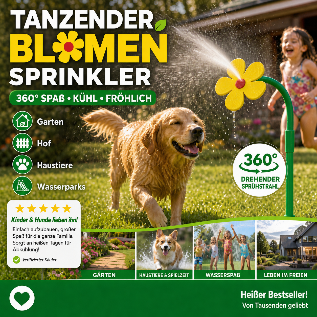 ✨️50% OFF! Boost your courtyard happiness! 360° Rotating Dancing Flower Sprinkler-Funny Dancing Flower Yard Lawn Sprinkler