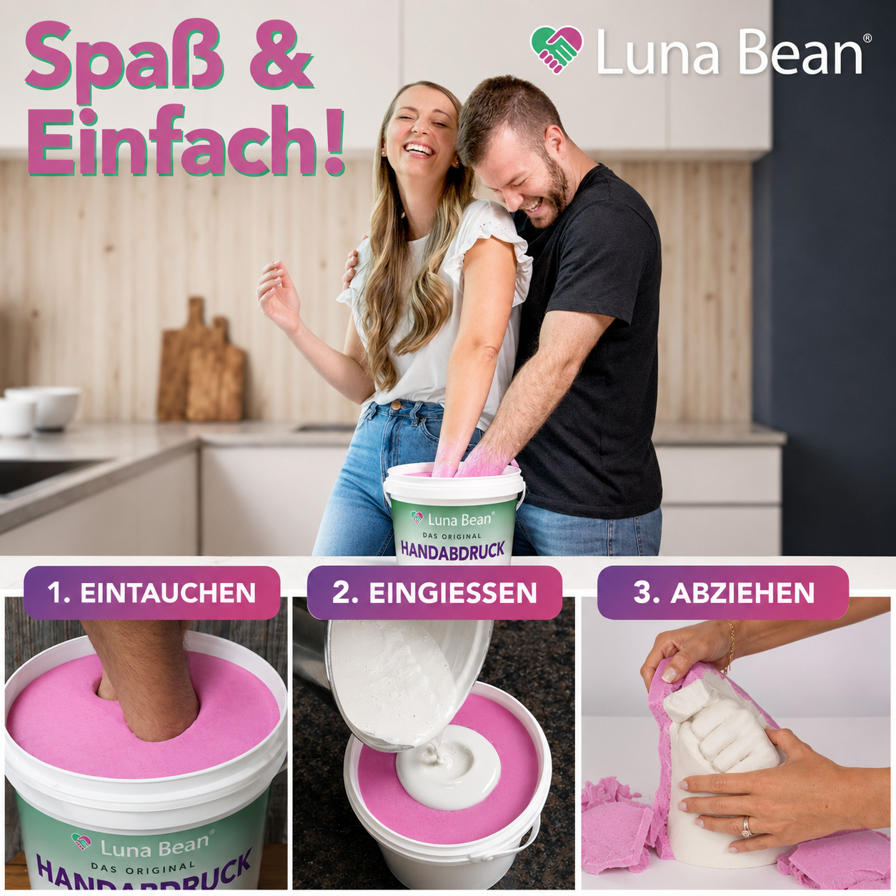 🖐️ Professionelles Handabdruck-Set – Feinguss-Skulptur in atemberaubender Detailtreue