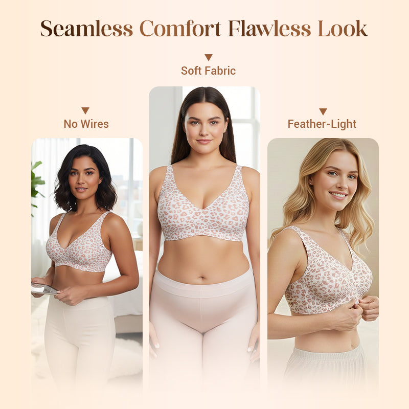 💗 Letzter Tag Sale – 50% Rabatt ⚡ Über 50.000 verkauft!! 💕 Jelly Wireless Damen-BH – bequemer Push-Up-Bralette, nahtloser T-Shirt-BH, tief ausgeschnitten für den Alltag