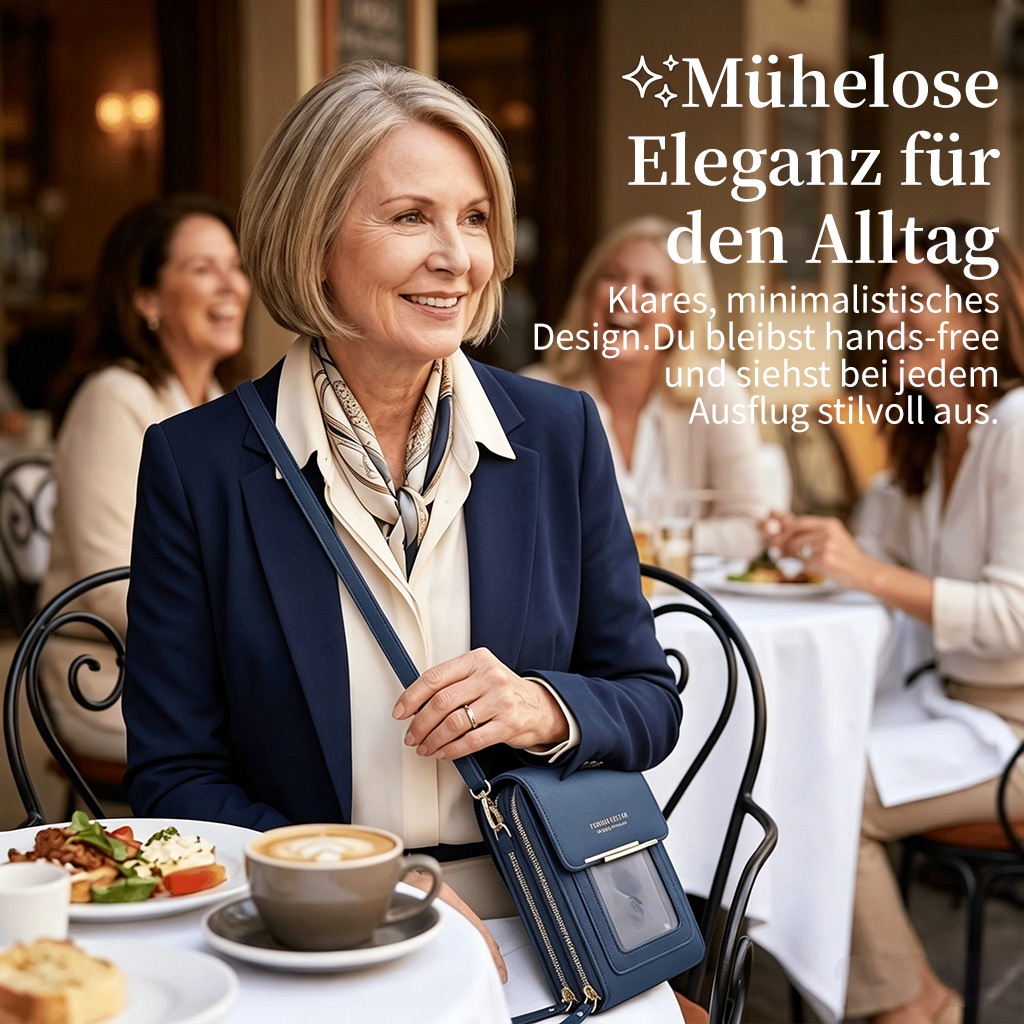 🏆 NUR HEUTE: Nur 9,99 €!! 👜📱 Schlichte, elegante Damen-Umhängetasche mit Touchscreen-Fenster