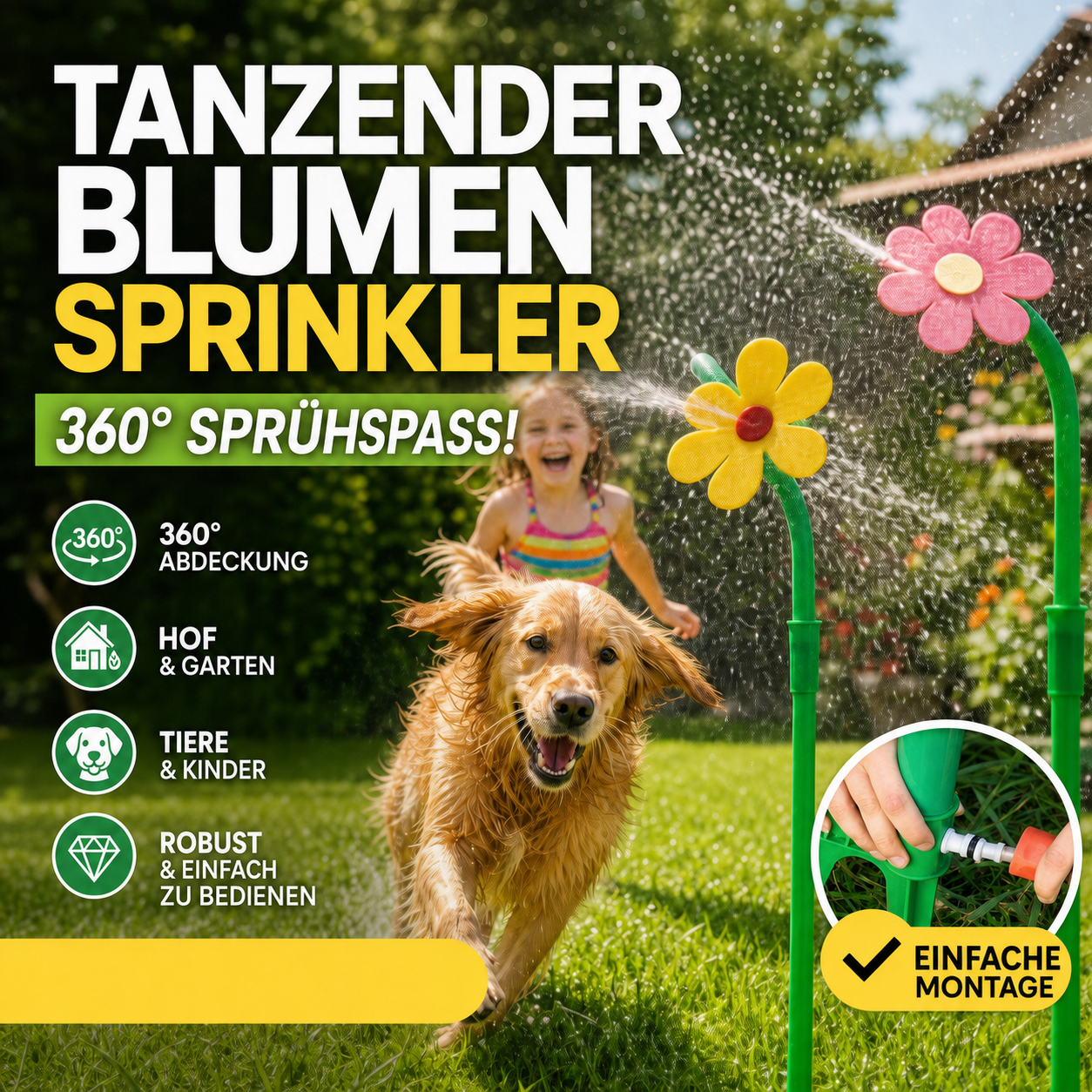 ✨️50% OFF! Boost your courtyard happiness! 360° Rotating Dancing Flower Sprinkler-Funny Dancing Flower Yard Lawn Sprinkler