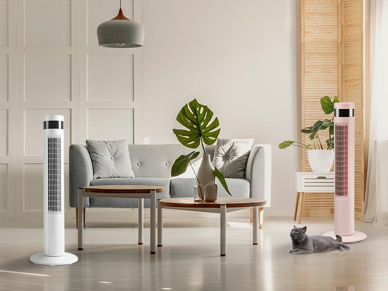 【DealsForYouDays】 Tower Fan, Oscillation fan with Remote Control, Standing fan for office, 3 Wind Modes, Time Settings, Portable Bladeless Floor Fans for Home