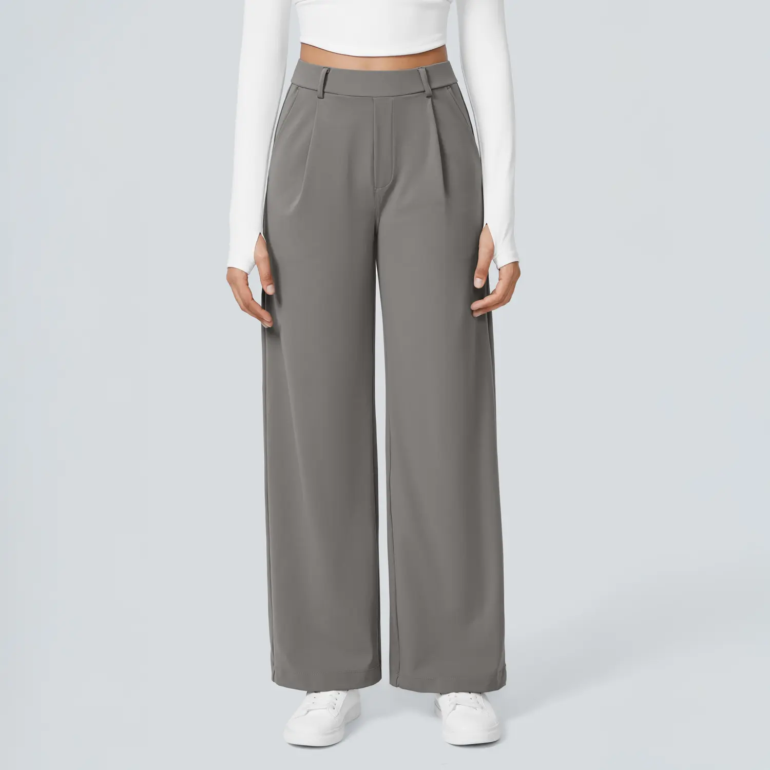 Halara Flex High Waisted Plicated Side Pocket Straight Leg Work Pants #SwimWeek