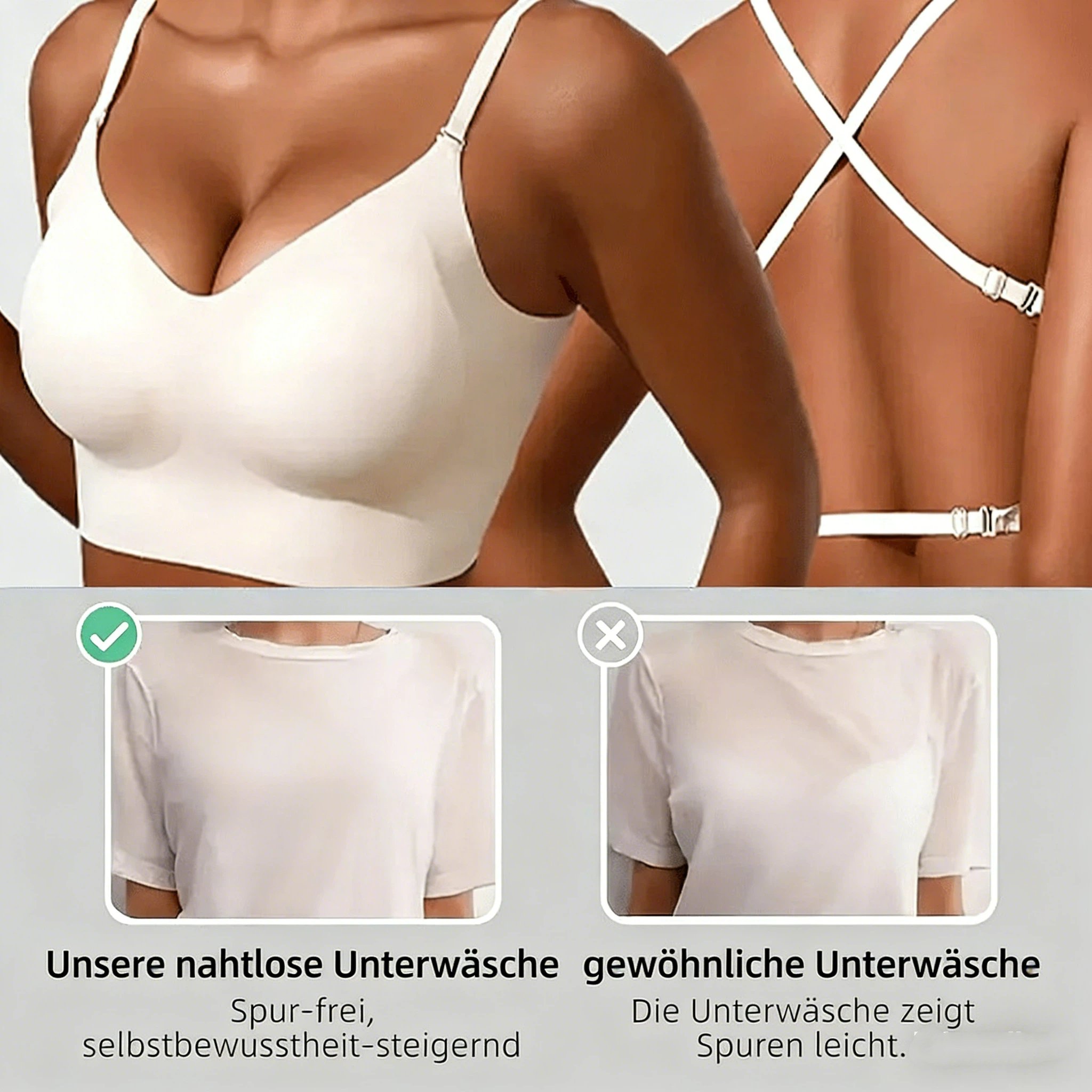 🔥 Kabelloser, rückenfreier Damen-BH in Unifarben
