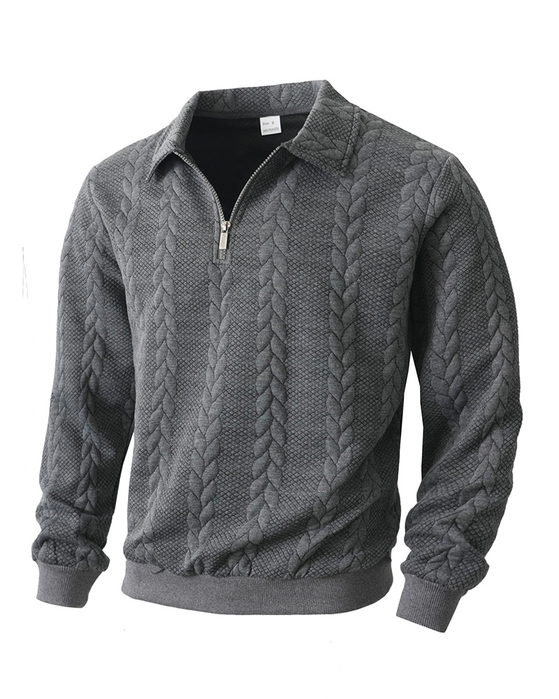 Herren Gestrickter Half-Zip-Pullover – Zopfmuster, tailliert, schlicht, zeitlos-elegant für Herbst & Winter --- Kaufen Sie 2 und sichern Sie sich 15% Rabatt & kostenfreien Versand!