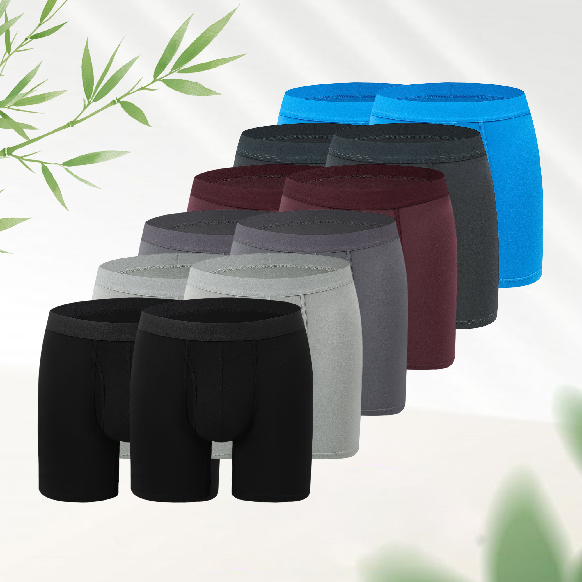 Herren Atmungsaktive Bambus-Boxerbriefs – langes Bein, antischeuernd, körperbetont, weicher Stretch für alle Jahreszeiten --- 8 Paar für nur 29,98 € & kostenfreier Versand!
