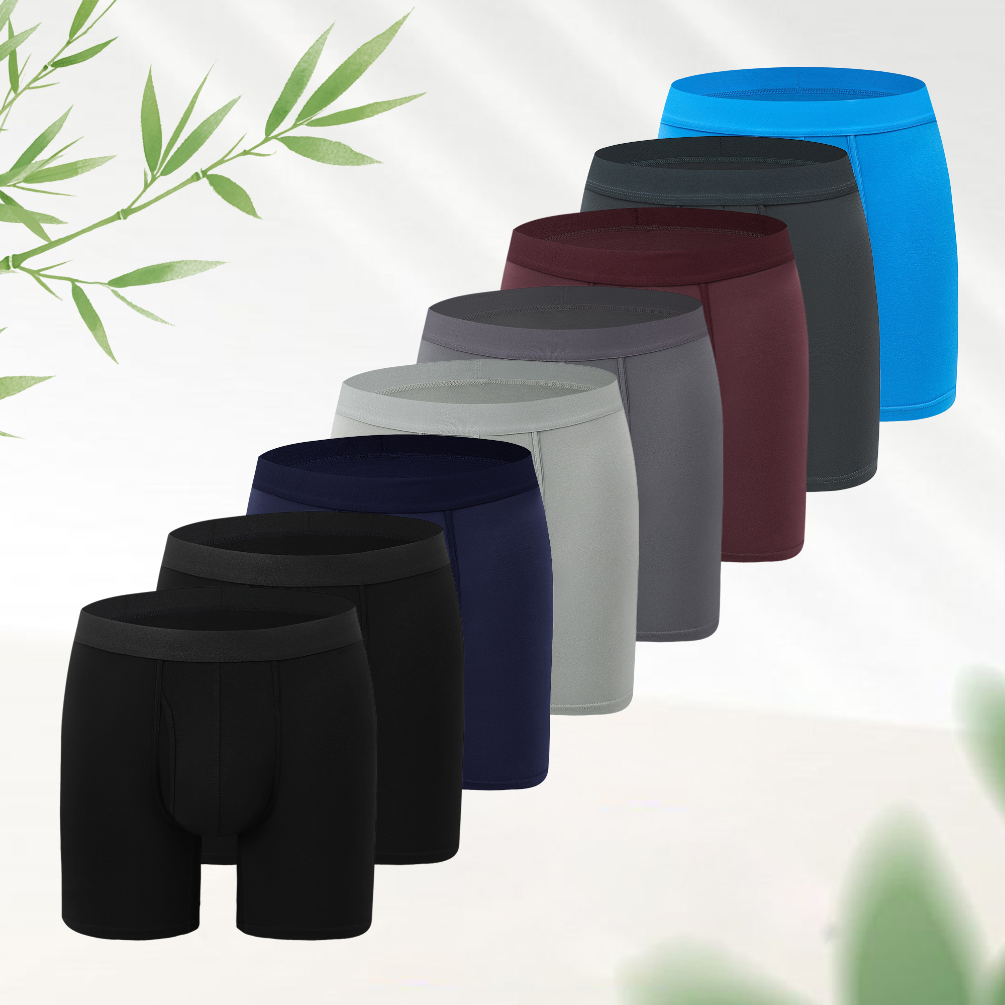 Herren Atmungsaktive Bambus-Boxerbriefs – langes Bein, antischeuernd, körperbetont, weicher Stretch für alle Jahreszeiten --- 8 Paar für nur 29,98 € & kostenfreier Versand!