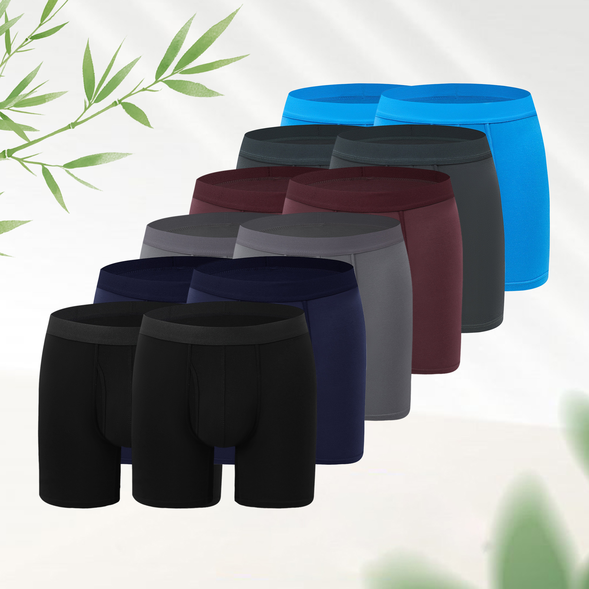 Herren Atmungsaktive Bambus-Boxerbriefs – langes Bein, antischeuernd, körperbetont, weicher Stretch für alle Jahreszeiten --- 8 Paar für nur 29,23 € & kostenfreier Versand!