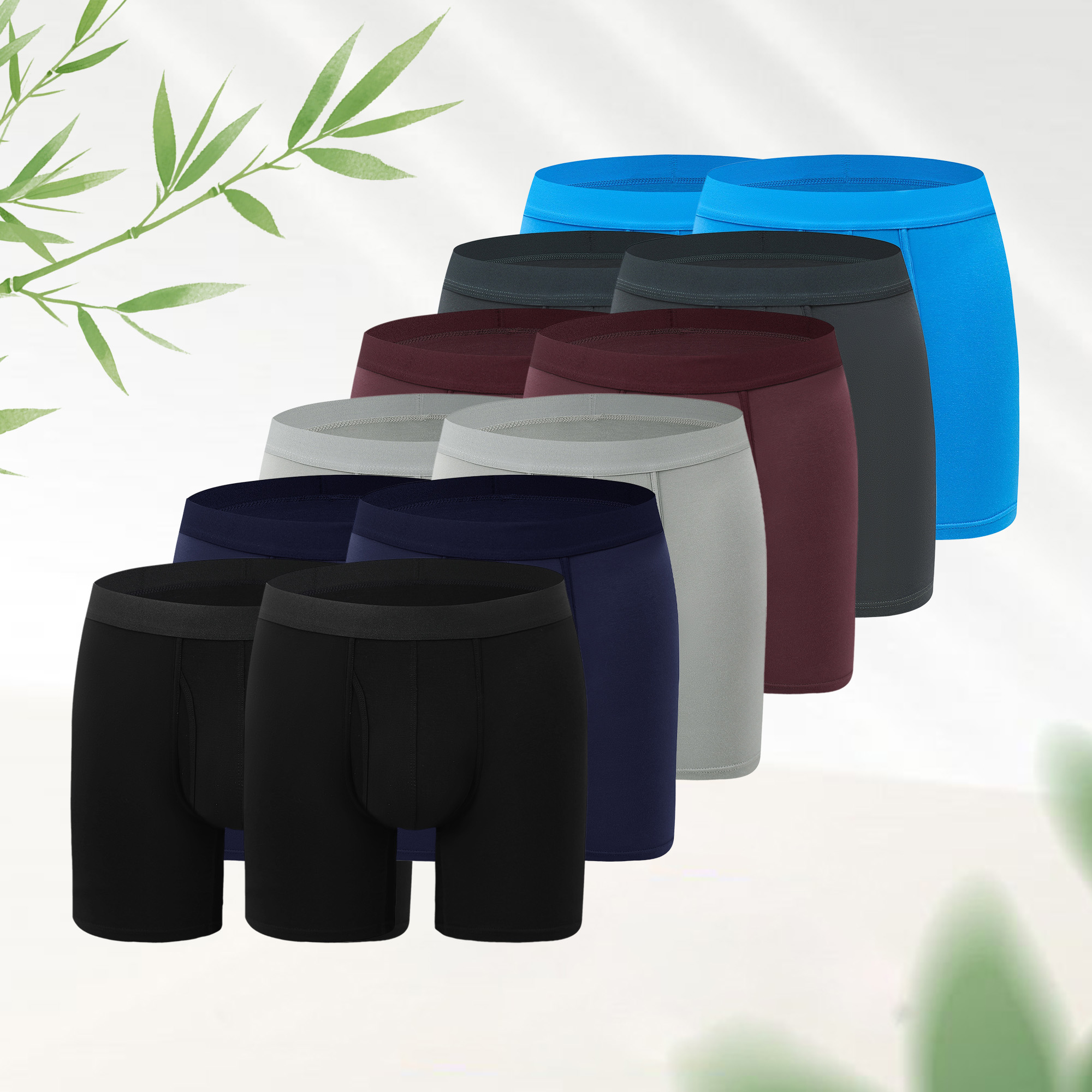 Herren Atmungsaktive Bambus-Boxerbriefs – langes Bein, antischeuernd, körperbetont, weicher Stretch für alle Jahreszeiten --- 8 Paar für nur 29,98 € & kostenfreier Versand!