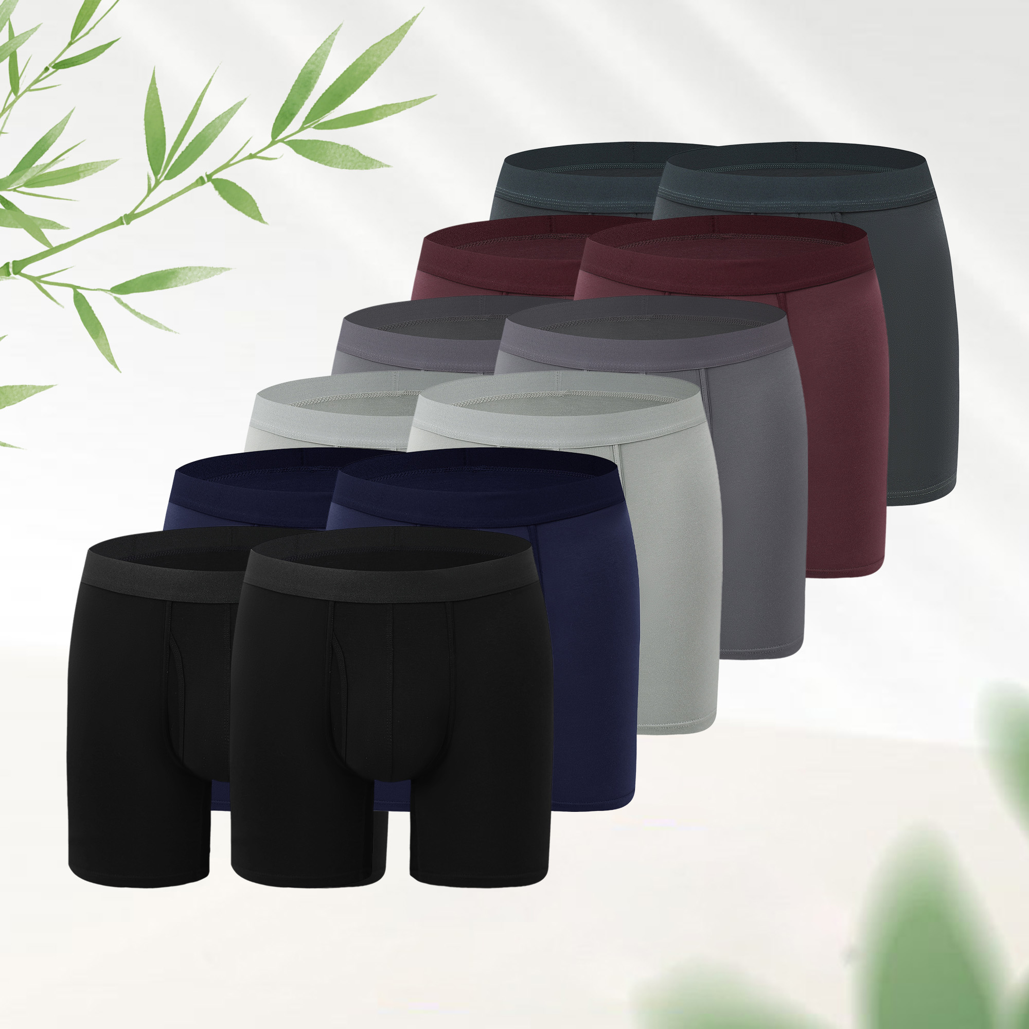 Herren Atmungsaktive Bambus-Boxerbriefs – langes Bein, antischeuernd, körperbetont, weicher Stretch für alle Jahreszeiten --- 8 Paar für nur 29,98 € & kostenfreier Versand!