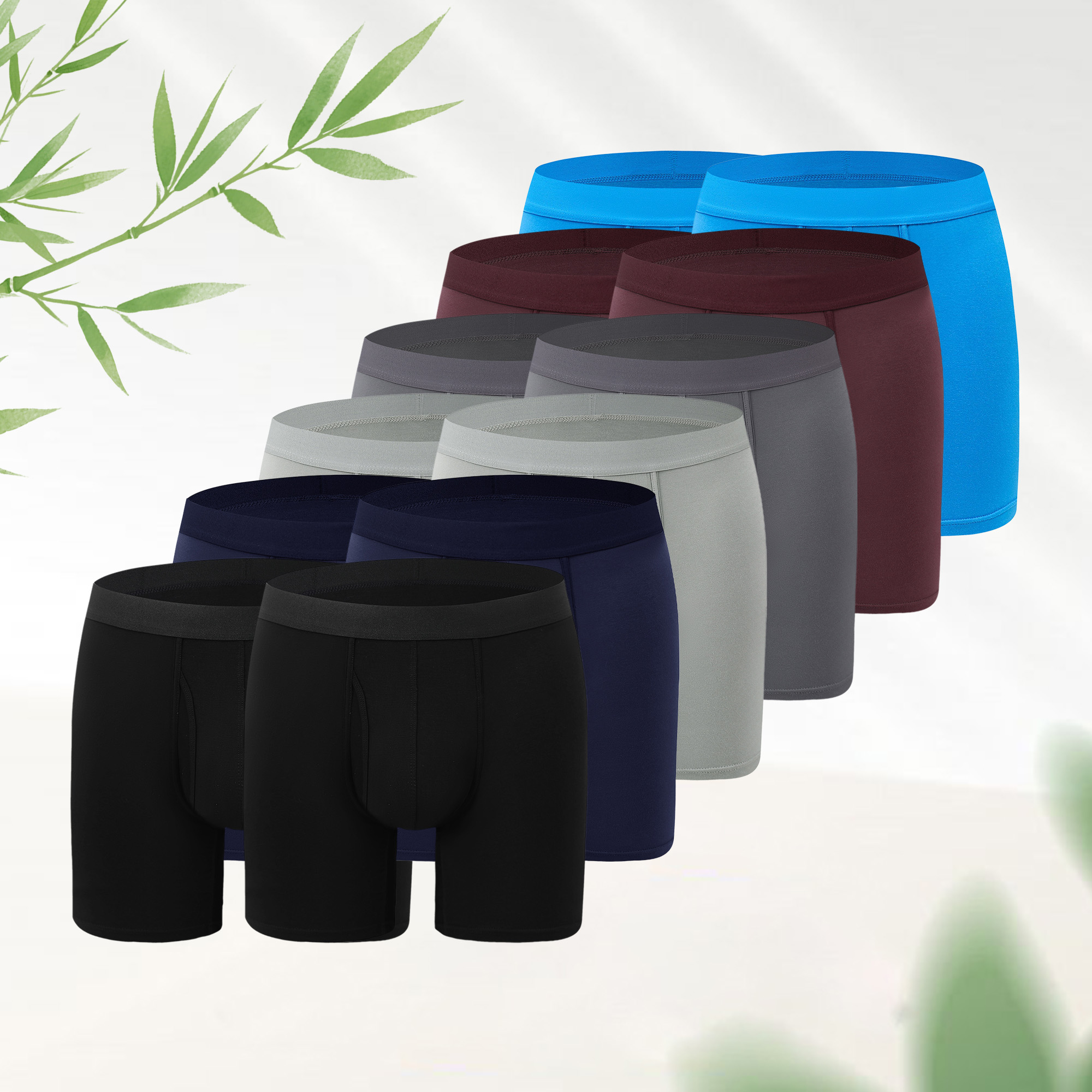 Herren Atmungsaktive Bambus-Boxerbriefs – langes Bein, antischeuernd, körperbetont, weicher Stretch für alle Jahreszeiten --- 8 Paar für nur 29,98 € & kostenfreier Versand!