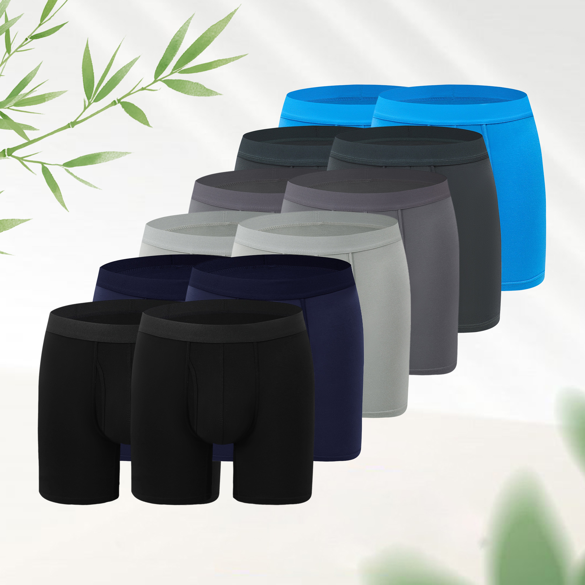 Herren Atmungsaktive Bambus-Boxerbriefs – langes Bein, antischeuernd, körperbetont, weicher Stretch für alle Jahreszeiten --- 8 Paar für nur 29,98 € & kostenfreier Versand!